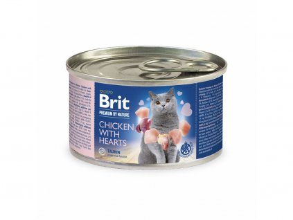 Brit Premium Cat by Nature konzerva Chicken & Hearts 200 g