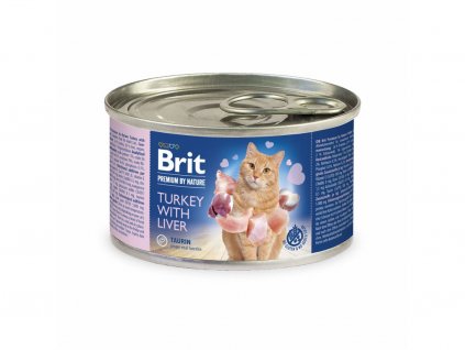 Brit Premium Cat by Nature konzerva Turkey & Liver 200 g