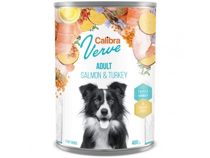 Calibra Dog Verve konzerva GF Adult Salmon & Turkey 400 g