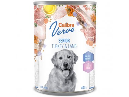 Calibra Dog Verve konzerva GF Senior Turkey & Lamb 400 g