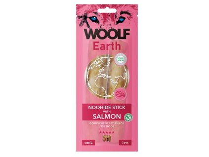 Pamlsok Woolf Dog Earth NOOHIDE L Sticks with Salmon 85 g