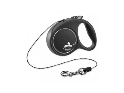 Vodítko Flexi Black Design lanko S 5 m čierne (do 12 kg)