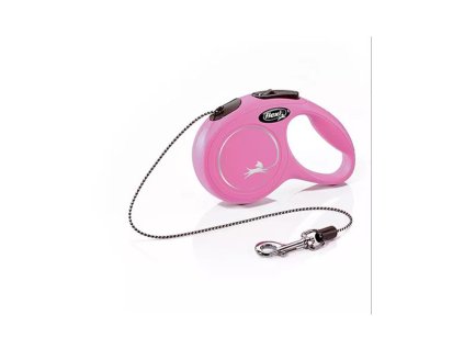 Vodítko Flexi Classic NEW lanko M 8 m ružové (do 20 kg)