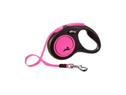 Vodítko Flexi New Neon páska S 5 m ružové (do 15 kg)