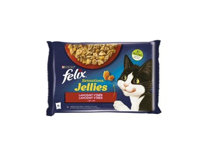 Nestlé FELIX Sensations cat Multipack hovädzie & kura v želé kapsička 4x85 g