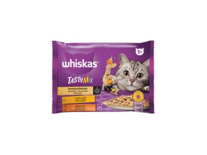 Mars WHISKAS kapsička cat Tasty mix ( kura&zel., jah.& morč.)  v krémovej omáčke 4 x 85 g