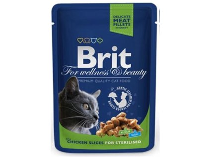 BRIT Premium cat Kapsička Sterilised Chicken Slice 100 g