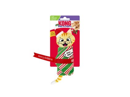 Hračka Kong Cat Holiday Pull-A-Partz Present s catnipoom, polyester