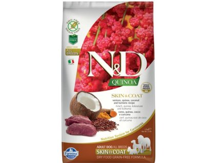 Farmina N&D dog QUINOA (GF) adult medium & maxi, skin & coat, venison & coconut 7 kg