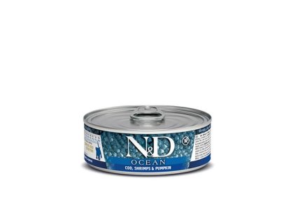 Farmina N&D cat OCEAN tuna, codfish, shrimp & pumpkin kitten konzerva 70 g