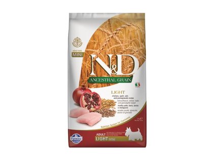 Farmina N&D dog AG adult mini, light, chicken, spelt, oats & pomegranate 2,5 kg