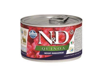Farmina N&D dog QUINOA weight management konzerva 140 g