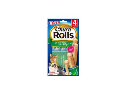 Pamlsok Inaba Churu Rolls cat Kura & Tuniak 4 tuby 40 g