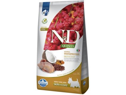 Farmina N&D dog QUINOA (GF) adult mini, skin & coat, quail & coconut 7 kg