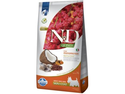 Farmina N&D dog QUINOA (GF) adult mini, skin & coat, herring & coconut 7 kg