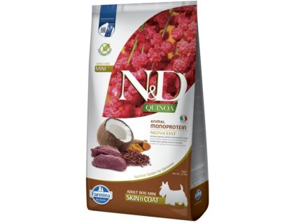 Farmina N&D dog QUINOA (GF) adult mini, skin & coat, venison & coconut 7 kg