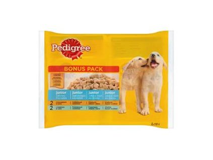 Mars PEDIGREE kapsička dog JUNIOR Multipack kura&ryža v želé, hovädzie&ryža v želé 4 x 100 g