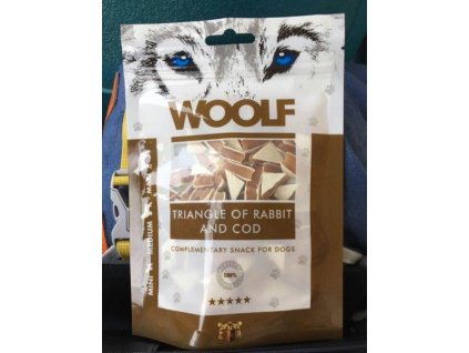 Pamlsok Woolf Dog Rabbit and Cod Triangle 100 g