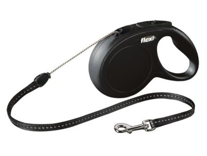 Vodítko Flexi Classic NEW lanko S 8 m čierne (do 12 kg)