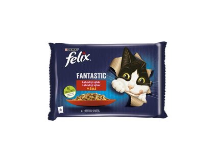 Nestlé FELIX Fantastic cat Multipack králik&jahňa želé kapsička 4x85 g