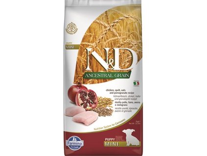 Farmina N&D dog AG puppy mini, chicken, spelt, oats & pomegranate 7 kg