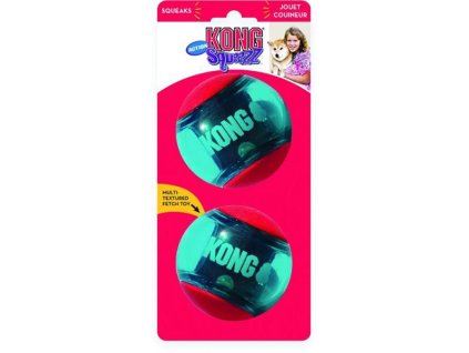 Hračka Kong Dog Squeezz Action Lopta s pískatkom, guma termoplastická, L (2ks/bal.)