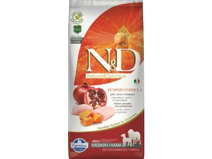 Farmina N&D dog PUMPKIN (GF) adult medium & maxi, chicken & pomegranate 12 kg