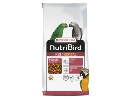 VL NutriBird P19 Tropical- extrudy pre chov, preperovanie a zvýšené nároky veľkých papagájov s tropickým ovocím 10 kg
