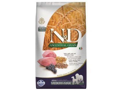 Farmina N&D dog AG adult medium & maxi, lamb, spelt, oats & blueberry 12 kg
