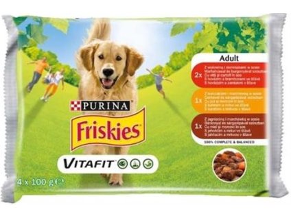 Nestlé Friskies dog Adult Multipack hovädzie&kura&jahňa kapsička 4x100 g