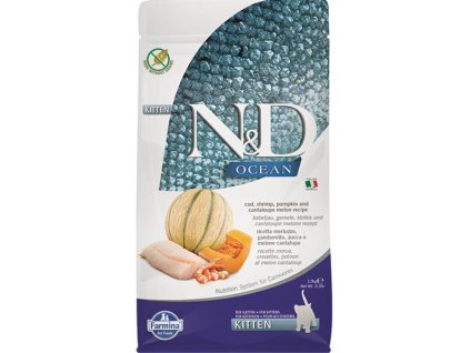 Farmina N&D cat OCEAN PUMPKIN (GF) kitten, cod, shrimp & cantaloupe melon 1,5 kg
