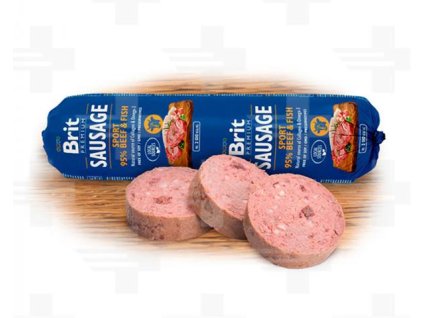 Saláma BRIT dog Beef & Fish-Sport Formula 800 g