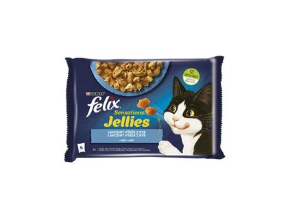 Nestlé FELIX Sensations cat Multipack losos a krevety&treska a paradajka želé kapsička 4x85 g