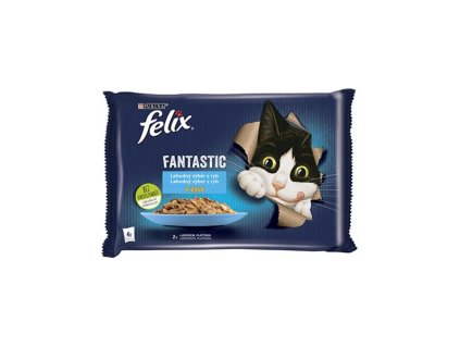 Nestlé FELIX Fantastic cat Multipack losos&platesa želé kapsička 4x85 g