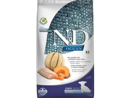 Farmina N&D dog OCEAN PUMPKIN (GF) puppy mini, cod & cantaloupe melon 2,5 kg