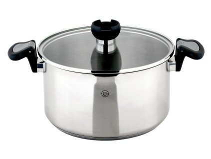 CS SOLINGEN Hrnec s cedící poklicí nerez Aron 24 cm CS-060589