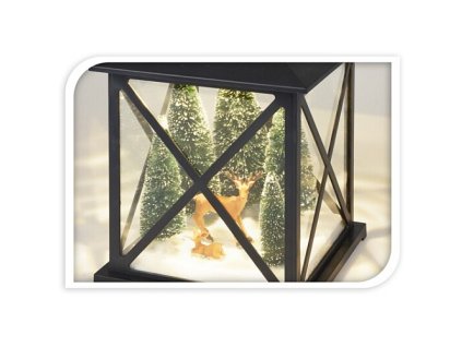 PROGARDEN Lucerna s LED osvětlením a pohybující se vánoční dekorací 38 cm SOB KO-AX5306570sob