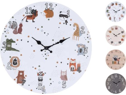 SEGNALE Hodiny nástěnné dětský motiv 33 cm hnědá KO-Y36400640hned