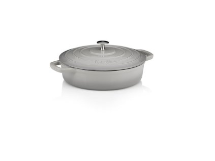 KELA Kastrol litinový s poklicí Calido 28 cm světle šedá KL-12611