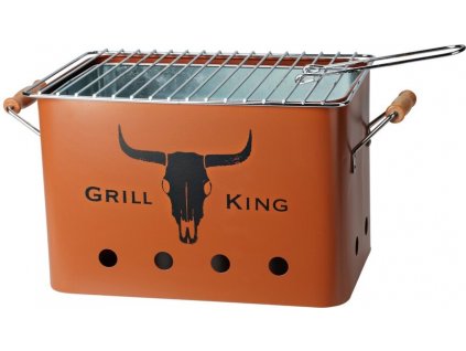 Přenosný gril na dřevěné uhlí GRILL KING 43 x 20 cm cihlová