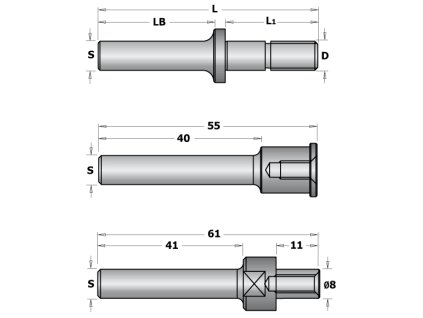 CMT C924 Trn talířové frézy s podložkami - S=12, D=M8, L1=29,75