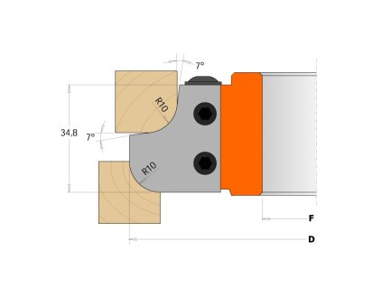 CMT Nůž pro C694007 - pár žiletek R15mm