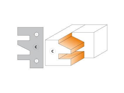 CMT Nůž pro C694014 - pár žiletek profil C 40x24,5x2mm