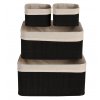 EXCELLENT Úložné košíky sada 4 ks bambus / textil černá KO-HX9100610