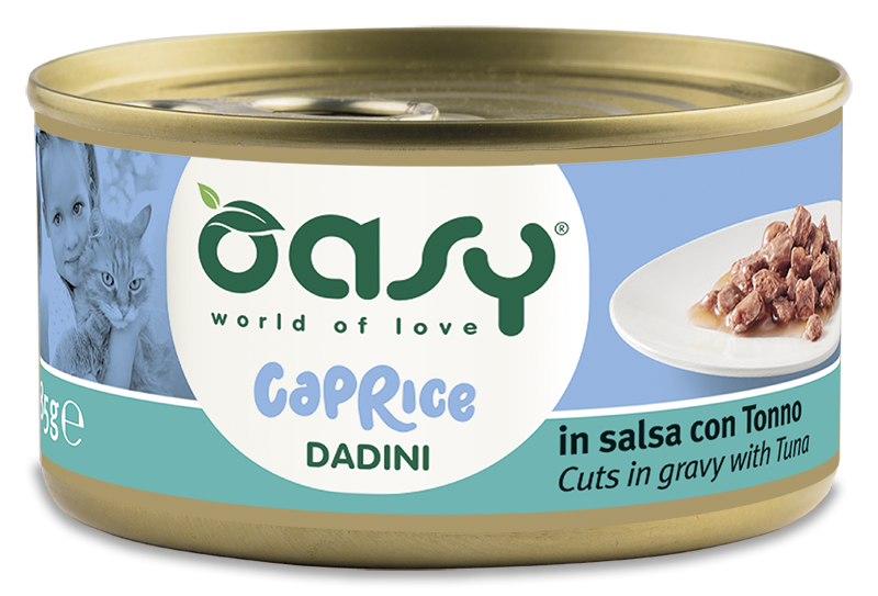 Oasy Caprice Cuts in Gravy with Tuna – kapsička pre mačky 85 g – transparentné oficiálne balenie
