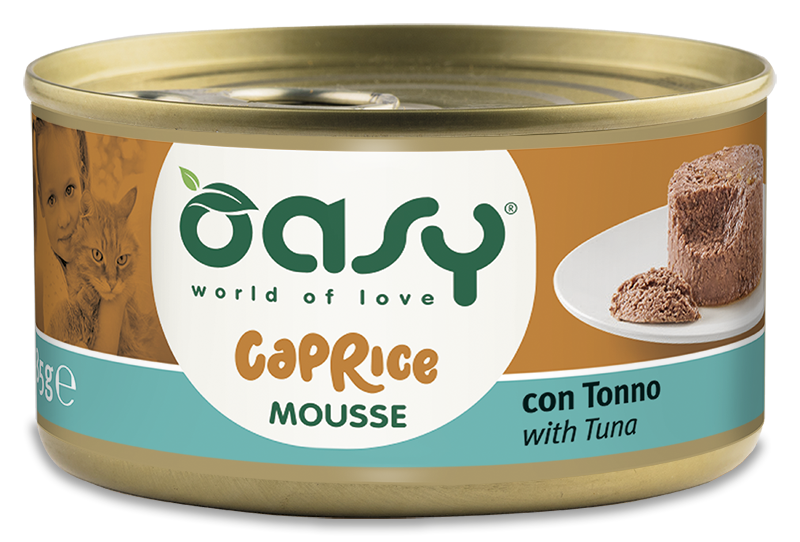 Oasy Caprice Mousse with Tuna – vanička pre mačky 85 g – transparentné oficiálne balenie