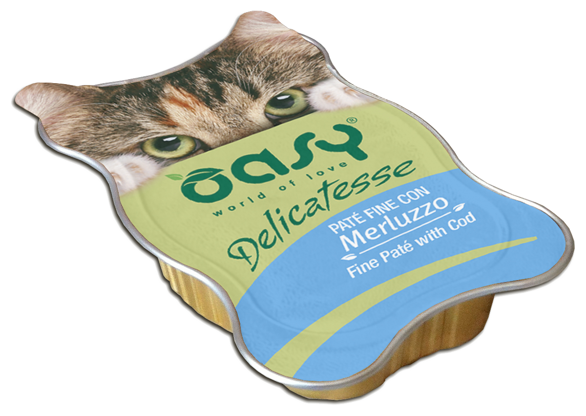 Oasy Delicatesse Fine Paté with Cod – vanička pre psy 85 g – transparentné oficiálne balenie