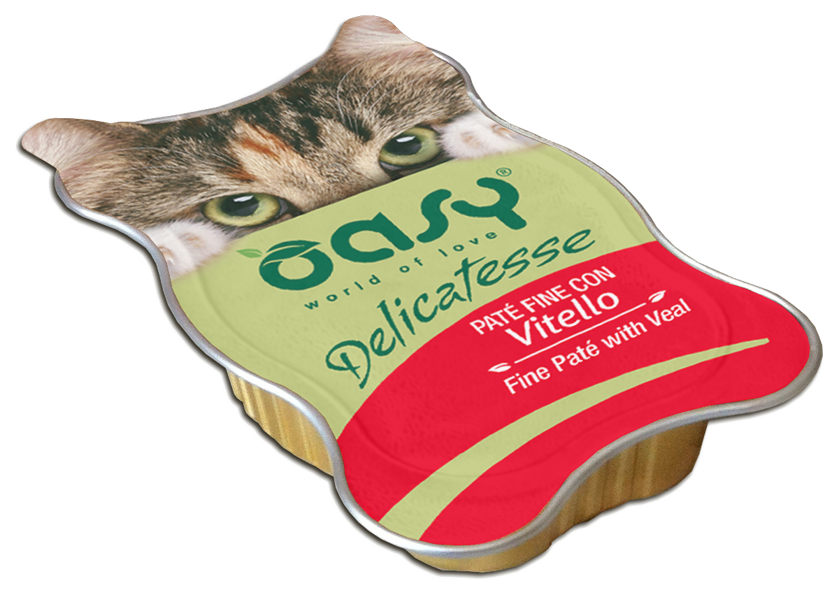 Oasy Delicatesse Fine Paté with Veal – vanička pre psy 85 g – transparentné oficiálne balenie