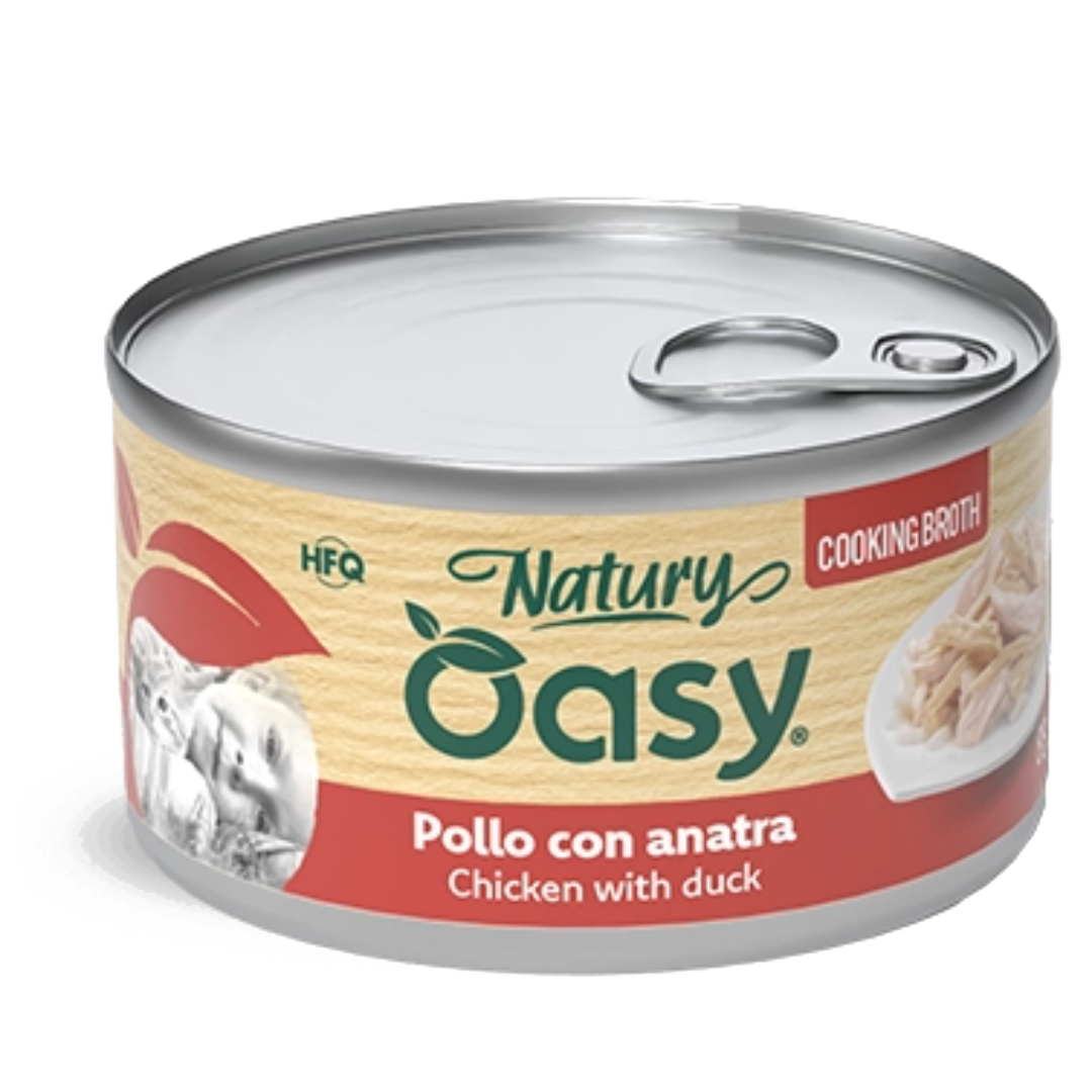 Oasy Natury Cooking Broth Chicken with duck – kapsička pre mačky 85 g – transparentné oficiálne balenie