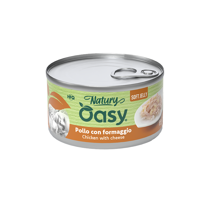 Oasy Natury Soft Jelly Chicken with cheese – kapsička pre mačky – transparentné oficiálne balenie